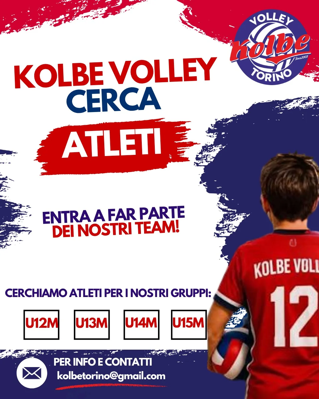 Kolbe Volley cerca atleti U12M U13M U14M U15M